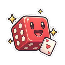 棋牌飞行棋图标：卡通红骰子和扑克牌